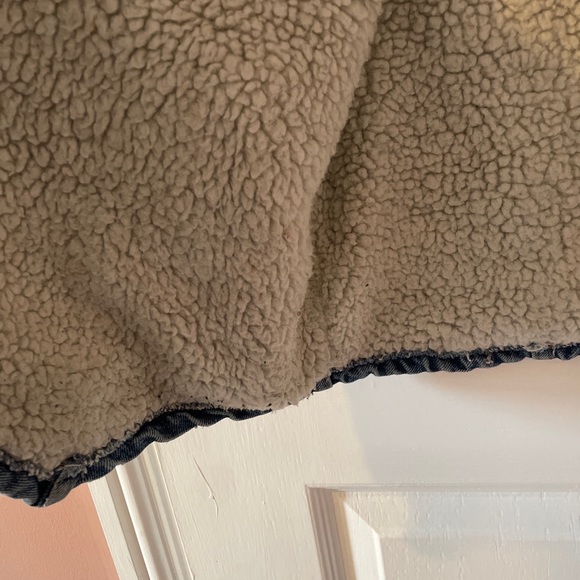 Vintage Men’s Blue Cotton Borg Sleeveless Denim Gilet Small - Picture 11 of 15